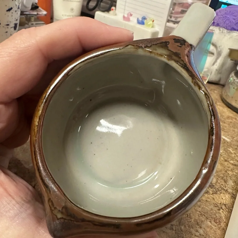 charming vintage stoneware anthropomorphic teacup